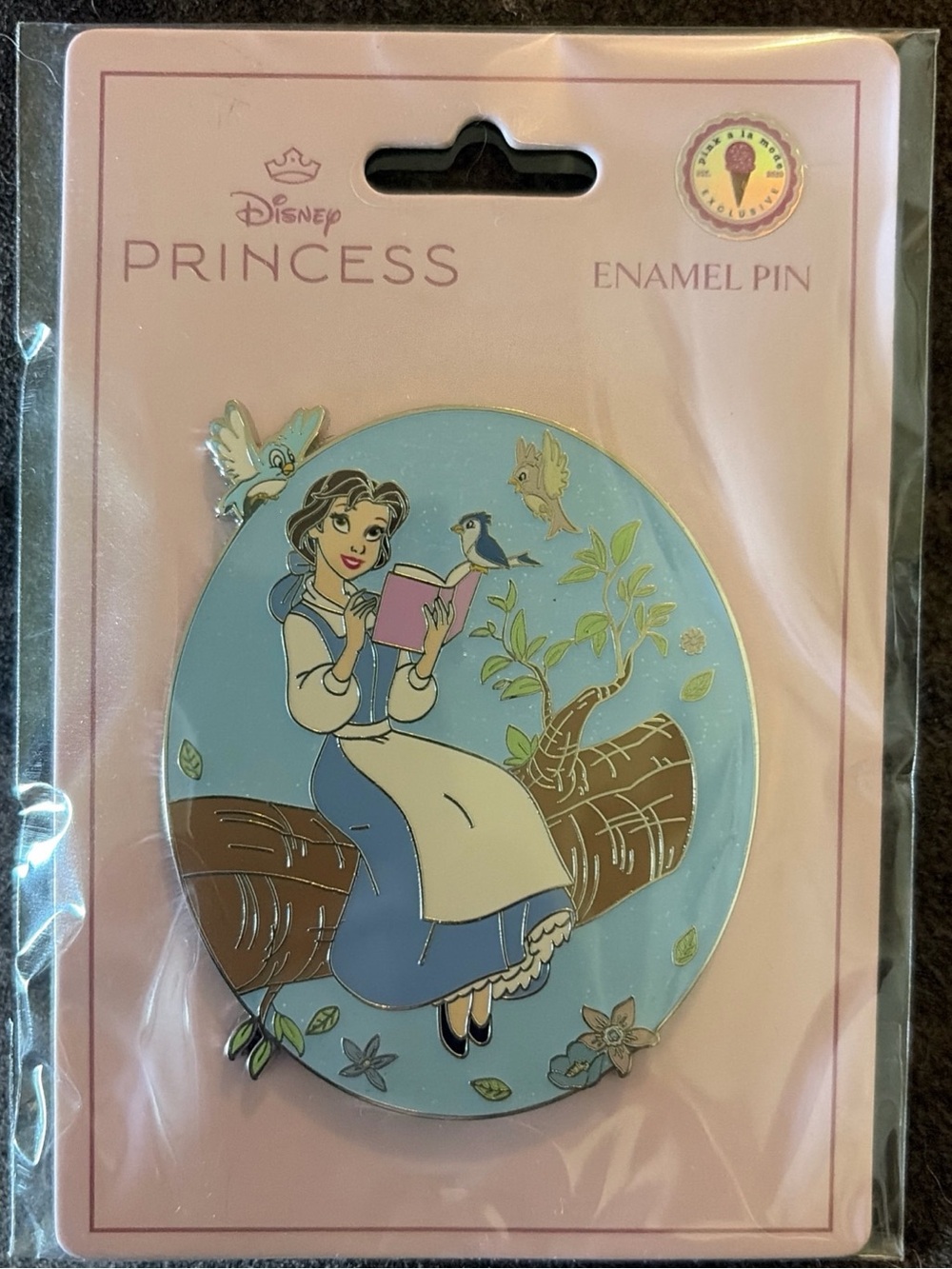 Peasant Belle Disney Belle Enamel Pin — Blue, Cream, Brown Accents